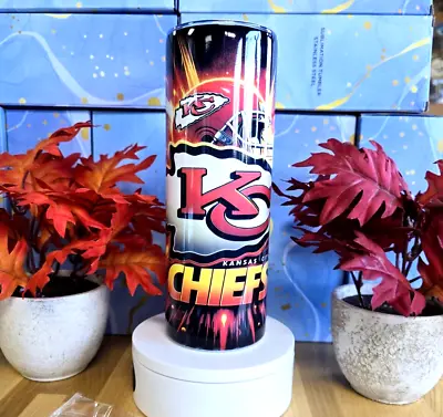 Kansas City Chiefs Tumbler  20oz Insulated Stainless Travel Mug Cup W/Lid Straw  • $21.99