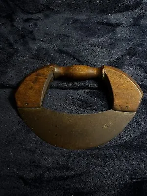 Vintage 8  Steel Blade Wood Handle Dough Food Cutter Half Moon  • $10