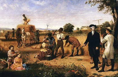 Oil Painting On Canvas  Washington As Farmer At Mount Vernon  @N12423 • $278