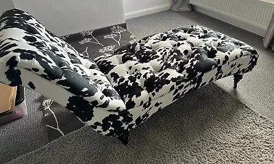 Cow Print Chaise Lounge Sofa Chair • £100