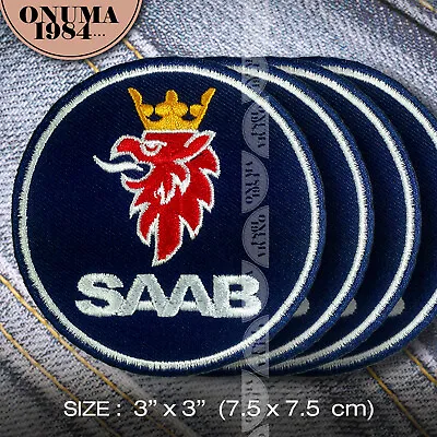 4x SAAB Patch Iron On Jacket DIY Clothing Racing T-Shirt Outfit EV Car Sport GM  • $9.99