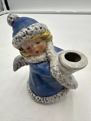 Vintage Goebel W. Germany Angel Candle Holder Figurine 009-09 1975 Blue Coat • $22.99