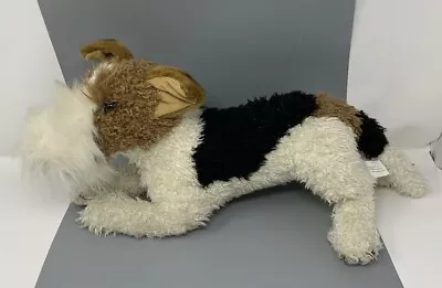 E &J Classic Plush Stuffed Dog Wire Fox Terrier Laying Down Black Brown 16  • $32