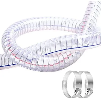 1  ID X 1-1/4  OD 3FT Length Steel Wire Hose PVC Vacuum Tubing With 2 Stainle... • $22.05