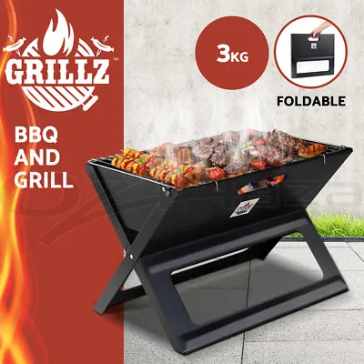 $32.95 • Buy Grillz BBQ Grill Charcoal Smoker Outdoor Portable Camping Folding Steel Barbecue