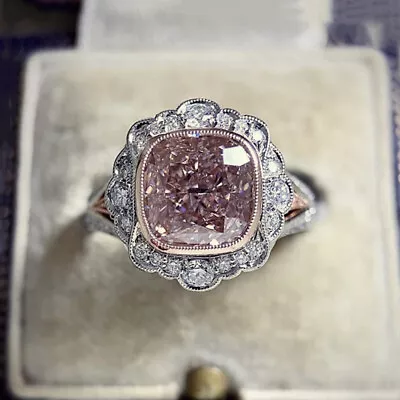 $2.70 • Buy Luxury Cubic Zircon Ring Women Two Tone 925 Silver Wedding Jewelry Sz 6-10