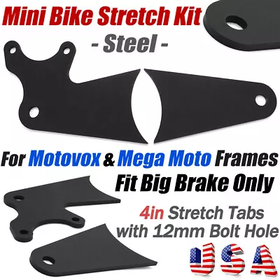 4 In Mini Bike Stretch Tabs Kit For Motovox & Mega Moto Frames W/ 12mm Bolt Hole • $42.99