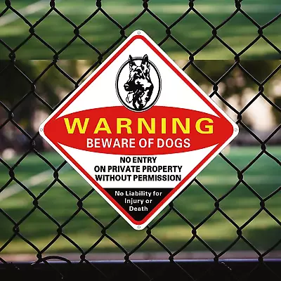 Beware Of Dog Sign Warning Signsno Trespassing Sign 12.9”x12.9” Reflective • $11.32