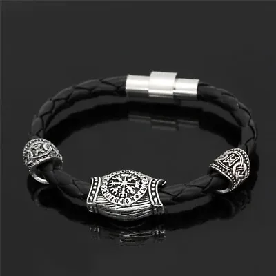 Unisex Viking Rune Beads Mjolnir Bracelet Wristband Norse Mythology V2 - UK • £9.99