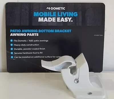 Dometic A&E Awning Arm Bottom Mounting Bracket Polar White Deck-Wall • $26.99