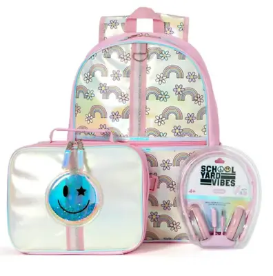 Schoolyard Vibes Backpack 3-Piece Set With Insulated Lunch Bag & Headphone Set • $30