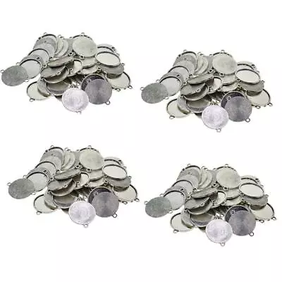 £7.60 • Buy 50x Blank Bezel Round Cabochon Pendant Setting Jewelry Finding Trays 12-20mm