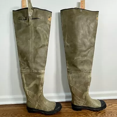 Pro Gear Fish America Men's Hip Waders Green Rubber Boots INSEAM 30  Size 11 • $69.90