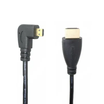 $3.19 • Buy Angled 90 Degree Type-D Micro HDMI Male To HDMI Male HDTV Cable Cord 1080P Jack