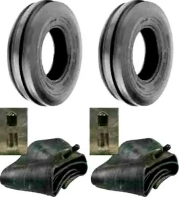 TWO 5.00-12 Front Tractor Tires & Tubes Tri-Rib 3 Rib 500X12 500-12  • $179.99