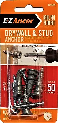 E-Z ANCOR 29503 Stud Solver #7 1-1/4-in Alloy Self-Drilling Drywall Anchors 4-Pk • $9.53