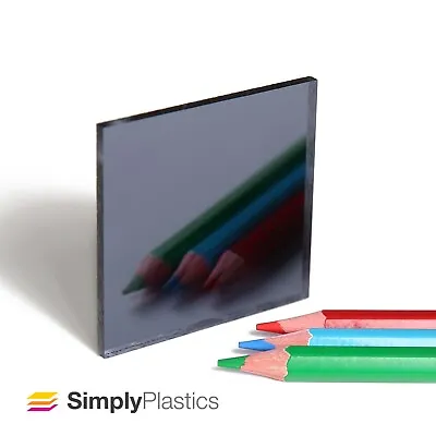 Plaskolite® Grey 1050 Acrylic Mirror Perspex Plastic Sheet Panel / A4 A3  • £19.26