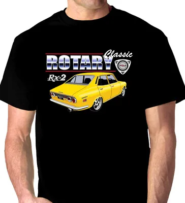 Mazda  Rx2  Sedan   Rotary  Quality Black Tshirt (7 Car Colours)  Big Fit   • $38