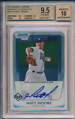 2011 Bowman Chrome Prospect Matt Moore Rookie #BCP220 BGS 9.5 10 Sub 10 Auto • $34.23