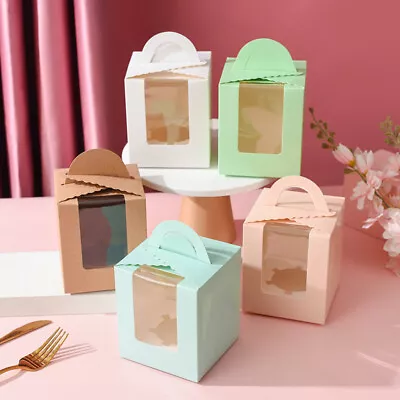 10x Single Cupcake Boxes Wedding Favors Kraft Cardboard Boxes DIY Favor Boxes • $9.95