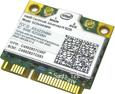 New Intel Centrino Advanced-N 6235 6235ANHMW Bluetooth 4 Dual PCIe Half • $12.32