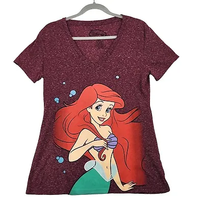 Disney Ariel The Little Mermaid T-Shirt Size XL Heathered Maroon Graphic Print • $14.99