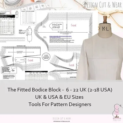 £20.99 • Buy Basic Bodice Block - Uk /usa/eu Sizes - Tools For Pattern Cutters & Designers