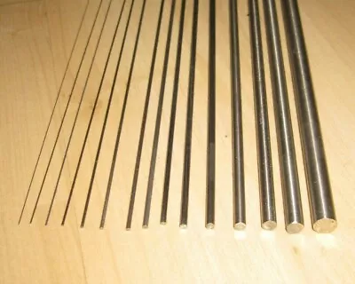 Stainless Steel Piano Wire Straight Rods. From 0.2mm To 8.0mm Diam. 330mm Long. • £1.12