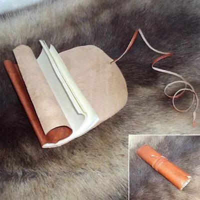Crushed Tan Leather Diary / Medieval Scroll Journal. Re-enactment & LARP Events • £11