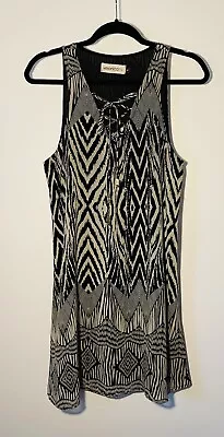 VERONICA M Black Geo Tribal BOHO Print Dress Small • $29.95