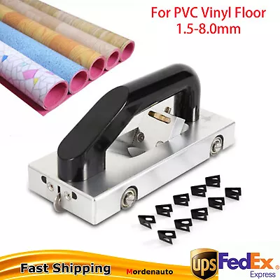 U-Type Blades Wheeled Groover Slotting Pull Tool For PVC Vinyl Floor 1.5-8.0mm • $60.80