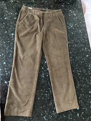 Max Mara Weekend Velvet Cord Slim Cropped Cigarette Trousers Uk10/12 Eu 40/42 • £7.05