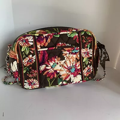 VERA BRADLEY Purse MINI CHAIN Crossbody Bag  Brown Beige Pink Floral • $12.50