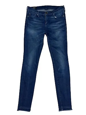 True Religion Jeans Womens 25 Blue Casey Low Rise Super Skinny Stretch Crop • $27.99
