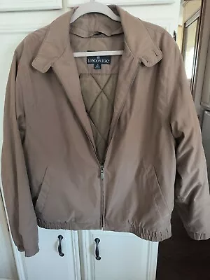 London Fog Jacket Med. Tan Removable Quilted Lining Bomber Coat Flight Excellent • $50