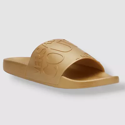 $101 Versace Jeans Couture Men's Gold Slide Sandals Shoes Size US 8/ EU 41 • $31.98