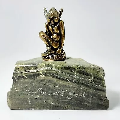 £14.90 • Buy Lucky Pixie Sat On Granite Good Luck Cornish Lands End Cornwall Vintage Souvenir
