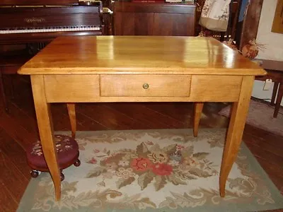 French Farm Table Or Table Desk With One Drawer Fruit-wood Circa 1850 W 43in. • $1450