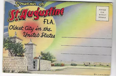 $2.25 • Buy Vintage-postcard Folder-st. Augustine, Florida