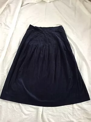 Vintage Laura Ashley Navy Blue Skirt Needlecord Size 10 Cotton  • £45