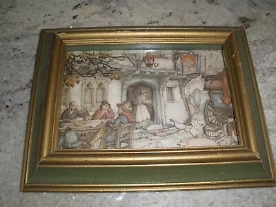 Vintage Anton Pieck 3d Shadow Box Art Signed? Framed (su55) • $24.99