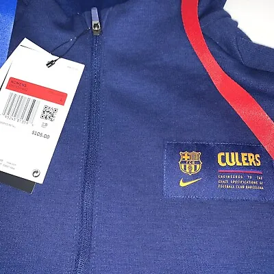 NWT Nike 1/4 Zip Hoodie Culers FC Barcelona Sweatshirt DH7930-492 Womens Size L • $39.97