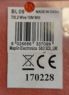 10mt 7/0.2 Hook Up Equipment Wire • £2.89