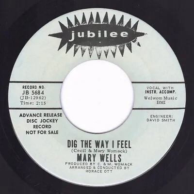 HEAR Mary Wells Dig The Way I Feel Jubilee JB5684 WLP PROMO SOUL • $10