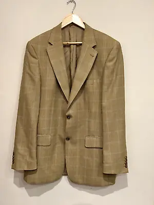 Mario Barutti Jacket Suit Sports Mens XL Pure Wool Silk Light Brown • £24.95