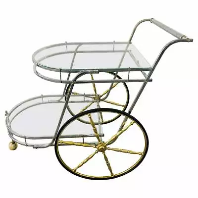 Mid-Century Modern Two-Tier Bar Or Tea Serving Cart • $960