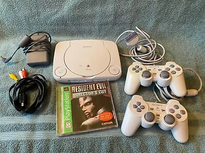 PlayStation 1 Mini Console Bundle 2 DualShock Controllers + Resident Evil SCPH-1 • $88.88