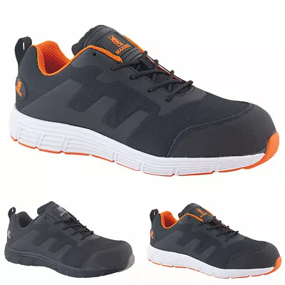 New Mens Leather Lightweight Composite Toe Cap Safety Shoes Trainers Work Boots • £24.95