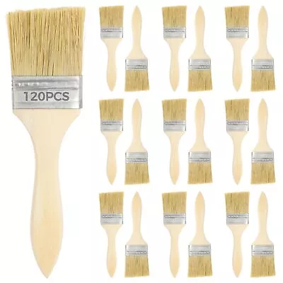120 Pcs 2 Inch Chip Paint Brushes Bulk Bristle Paint Brushes Wooden Stain B... • $48.77