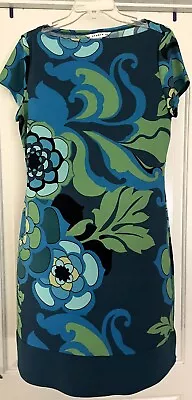 Aa Studio Aa Beautiful Floral Blue/green Boatneck Dress!   Sz 14    Nwot! • $7.99